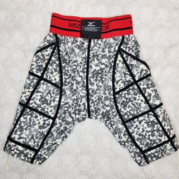 MIZUNO PERFORMANCE baseball shorts SLIDING gray camo sz YS youth PADDED SIDES - Picture 5 of 12